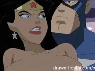 Superhero хентай - дивуватися жінка проти captain америка